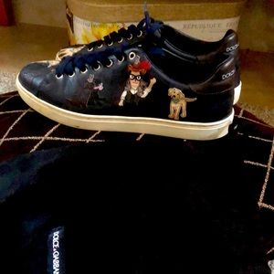 Limited edition  authentic Dolce and Gabbana leather sneakers